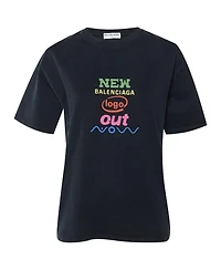 Pre-Owned Balenciaga Women's New Logo Graphic Print T-Shirt