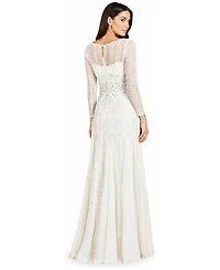 Lara Women's Beaded High Neck Wedding Gown