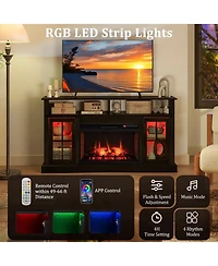 Slickblue Tv Stand with Fireplace and Thermostat for Living Room Comfort