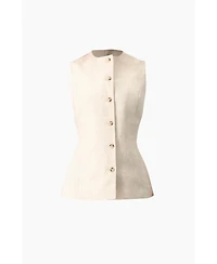 Ivonne Women's Linen Tailored Vest