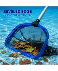 Xdovet Pool Skimmer Net Aluminum Frame Nylon Mesh Leaf Rake