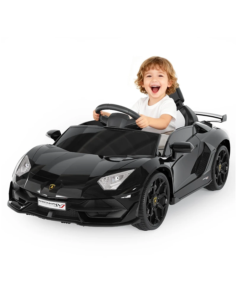 homfan Licensed Lamborghini Electric Ride-On Car for Kids – Battery Powered Sports Toy with Remote Control, 2 Speeds, Led Headlights