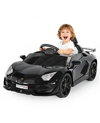 homfan Licensed Lamborghini Electric Ride-On Car for Kids – Battery Powered Sports Toy with Remote Control, 2 Speeds, Led Headlights