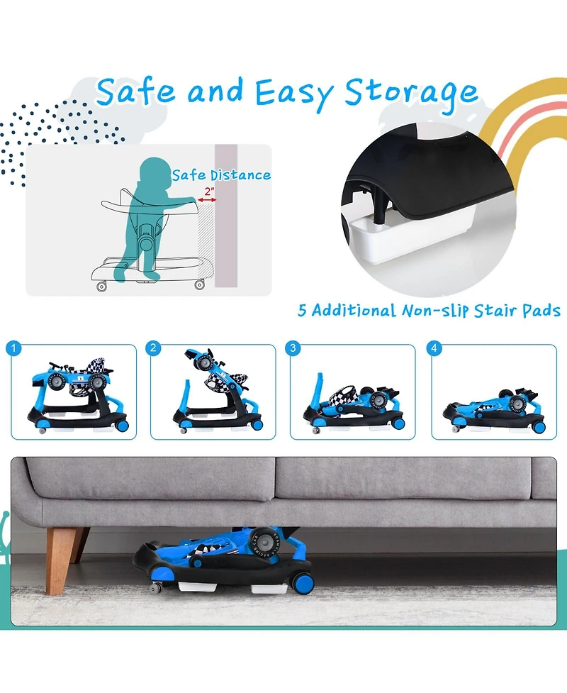 Slickblue Baby Walker 5-in-1 Design with Adjustable Height and Speed Control