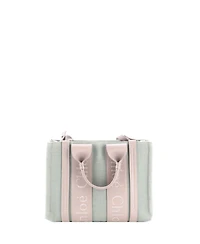 Pre-Owned Chloe Small Woody Convertible Tote Linen and Leather