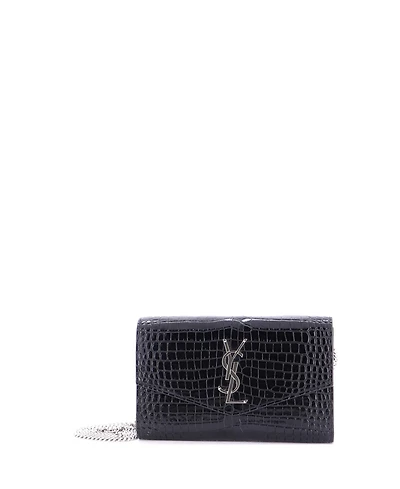 Pre-Owned Saint Laurent Uptown Chain Wallet Embossed Leather
