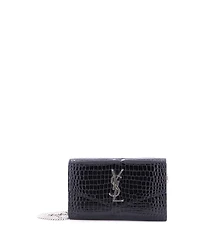 Pre-Owned Saint Laurent Uptown Chain Wallet Embossed Leather