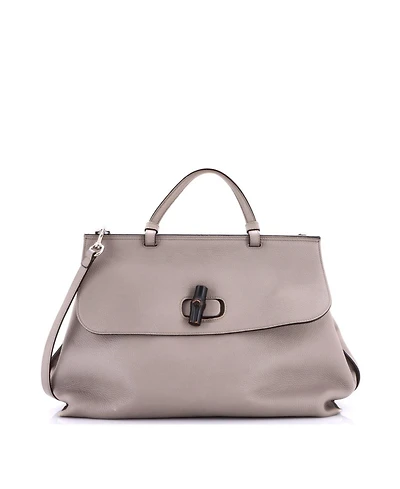 Pre-Owned Gucci Large Bamboo Daily Top Handle Bag Leather