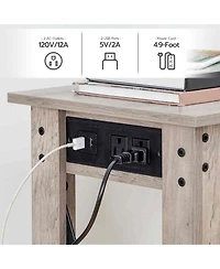 Slickblue Farmhouse Entryway Console Table 47.2" with Power Outlets and Usb Charging