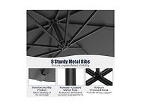 Clihome 10 Feet Solar Offset Hanging Umbrella with 40 Lamp Beads and Panel