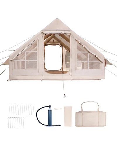 Vevor Inflatable Tent for Camping 5-8 Person Glamping Tent with Pump Easy Set up