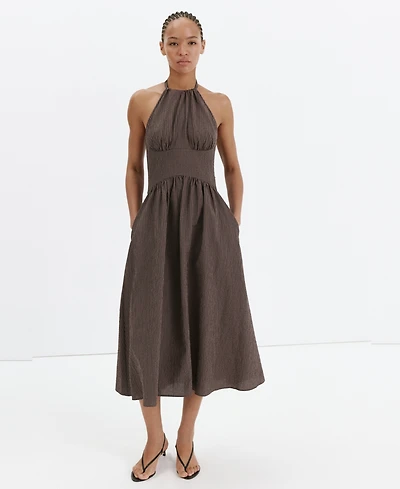 Mango Women's Gingham Halter Dress