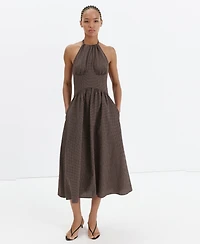 Mango Women's Gingham Halter Dress