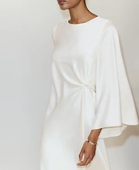 Mango Women's Ruched Satin Dress