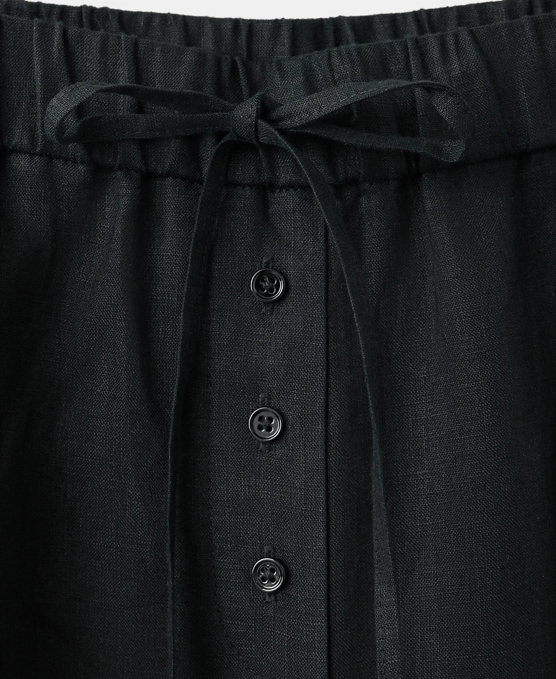 Mango Women's Wide-Leg Linen Pants