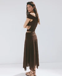 Mango Women's Asymmetrical Chiffon Skirt