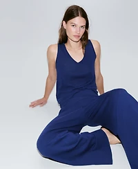 Mango Women's Elastic Waist Straight-Fit Pants