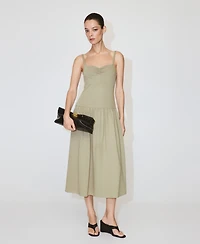 Mango Women's Ruched Neckline Full Dress