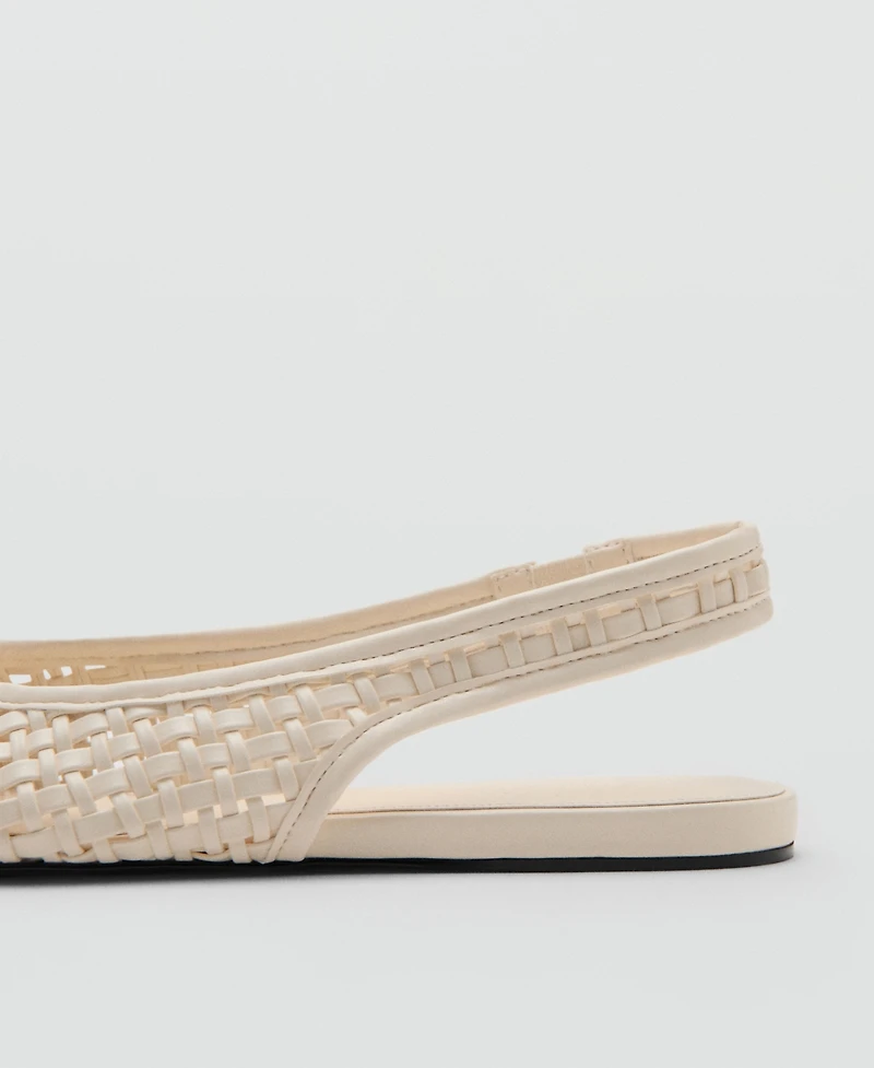 Mango Women's Braided Slingback Ballet Flats
