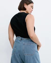 Mango Women's High-Waisted Wide leg Jeans