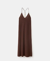 Mango Women's Beads Knit V-Neck Dress