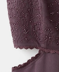 Mango Women's Cutout Embroidered Beaded Dress