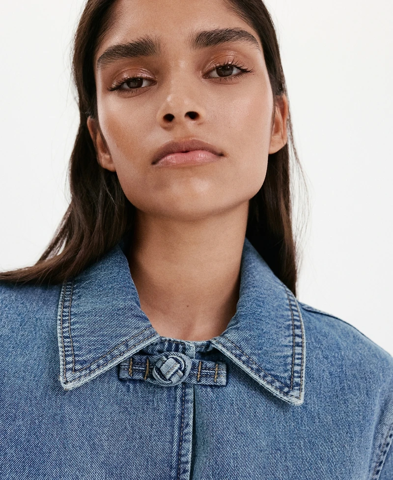 Mango Women's Toggle Detail Denim Jacket