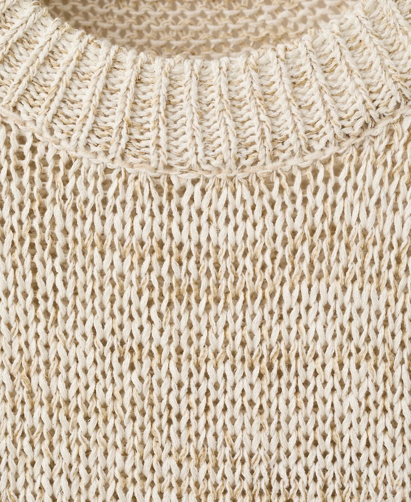 Mango Women's Short-Sleeve Heathered Knit Sweater