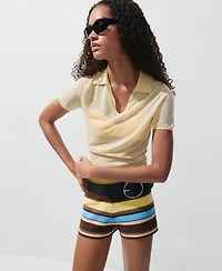 Mango Women's Striped Knitted Shorts