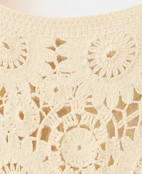 Mango Women's Lace Pattern Floral Knitted Top