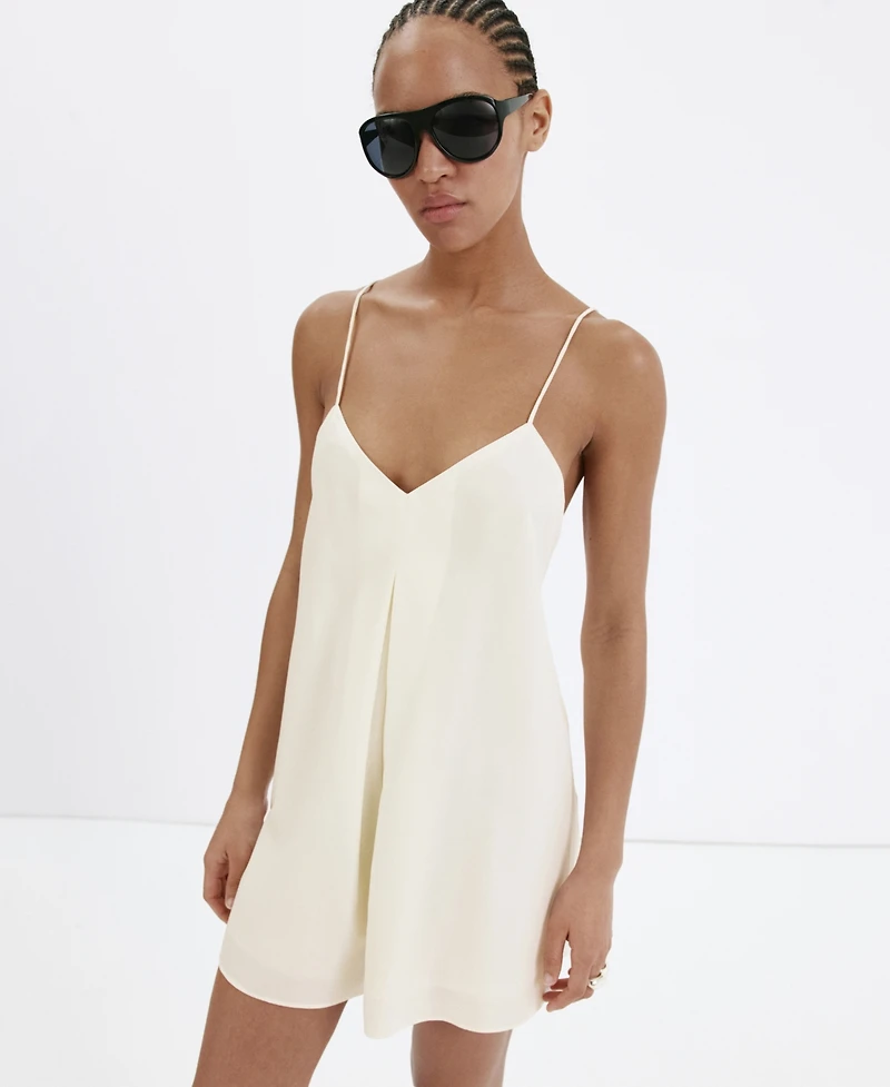 Mango Women's Straight Open-Back Jumpsuit
