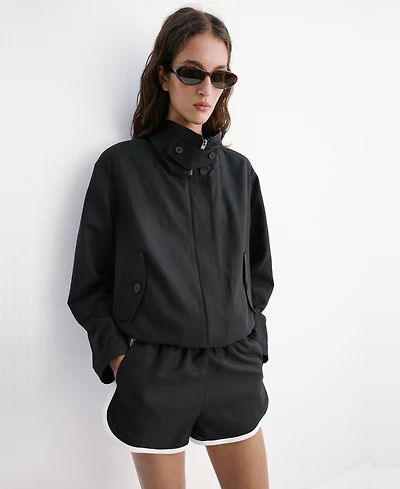 Mango Women's Funnel-Neck Bomber Jacket