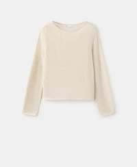 Mango Women's Open-Knit Lurex Sweater