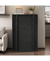 homfan 5-Drawer Nightstand for Bedroom, Modern Bedside Table with Vertical Handles, Wooden Storage Cabinet for Living Room, Entryway & Dorm