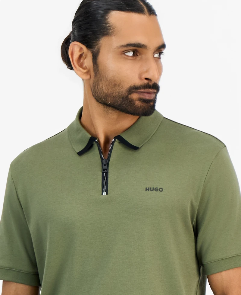 Hugo by Boss Men's Damolino Regular-Fit Quarter-Zip Polo Shirt