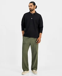 Hugo by Boss Men's Dabins Long-Sleeve Textured Interlock Fabric Polo