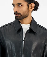 Hugo by Boss Men's Liro Leather Jacket