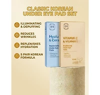 Lovery Under Eye Masks Duo - Korean Skincare Under Eye Pads with Vitamin C, E, Hyaluronic and Ceramide for Hydration and Brightening Treatment