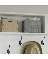 Homsee 39.4" Storage Bench with Seat - 3-in-1 Entryway Hall Tree| 7 Hooks and Shoe Cabinet
