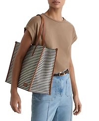 Reiss Women's Sacha Stripe Canvas Tote Bag