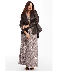 June + Vie Women's V Neck Midi Dress