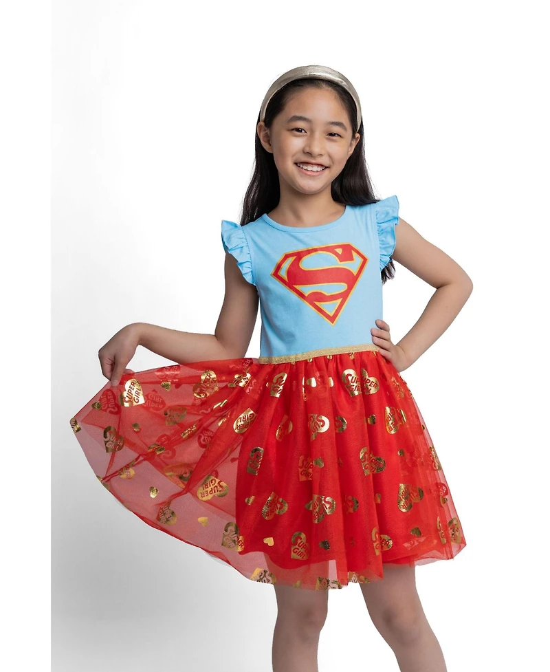 Justice League Supergirl Girls' Cosplay Tutu Dress