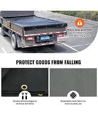 Vevor Dump Truck Tarp Mesh Tarp Pvc 18oz Double Pocket Trailer Shade