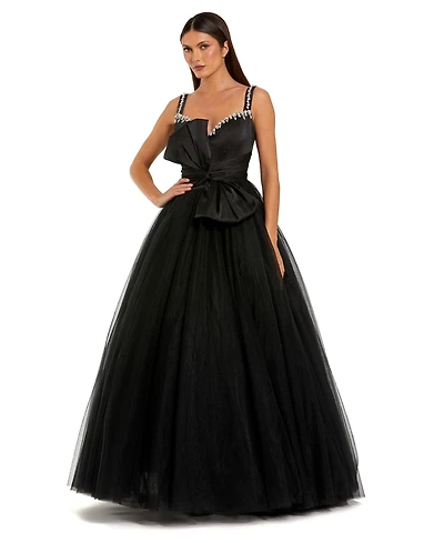Mac Duggal Women's Sweetheart Neck Tulle Ball Gown with Embellished Straps