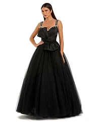 Mac Duggal Women's Sweetheart Neck Tulle Ball Gown with Embellished Straps