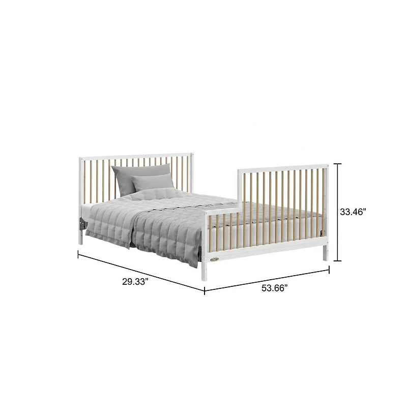 Graco Teddi 5-in-1 Convertible Crib with Drawer - White with Driftwood