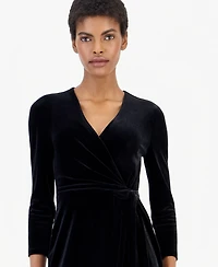 Anne Klein Women's Faux-Wrap Maxi Velvet Gown