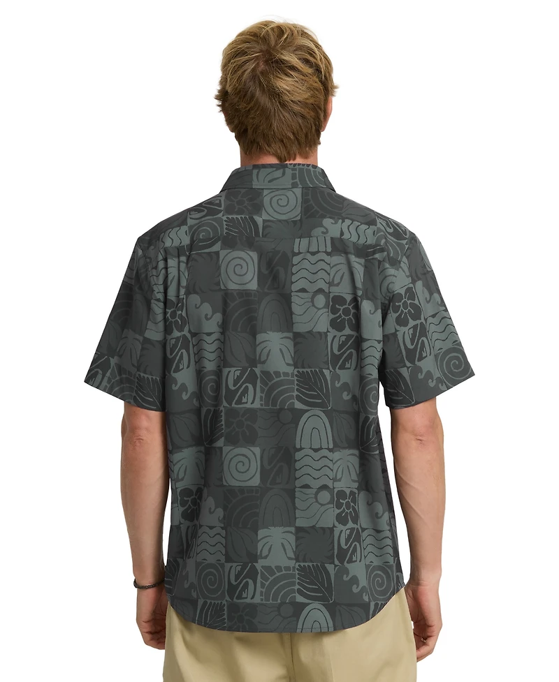 Quiksilver Men's Earth Geo Classic Stretch Ultraviolet Protection Factor Shirt