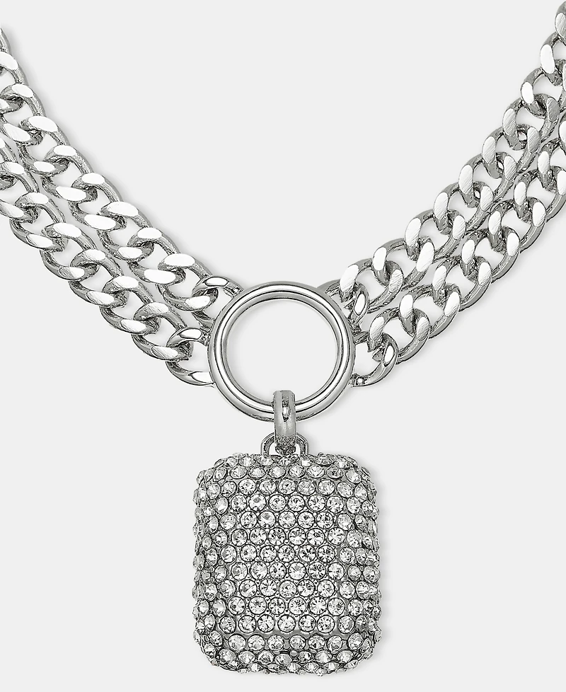 I.n.c. International Concepts Pave Square Statement Pendant Necklace, 16-1/2" + 3" extender, Macy's Exclusive