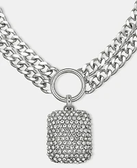 I.n.c. International Concepts Pave Square Statement Pendant Necklace, 16-1/2" + 3" extender, Macy's Exclusive